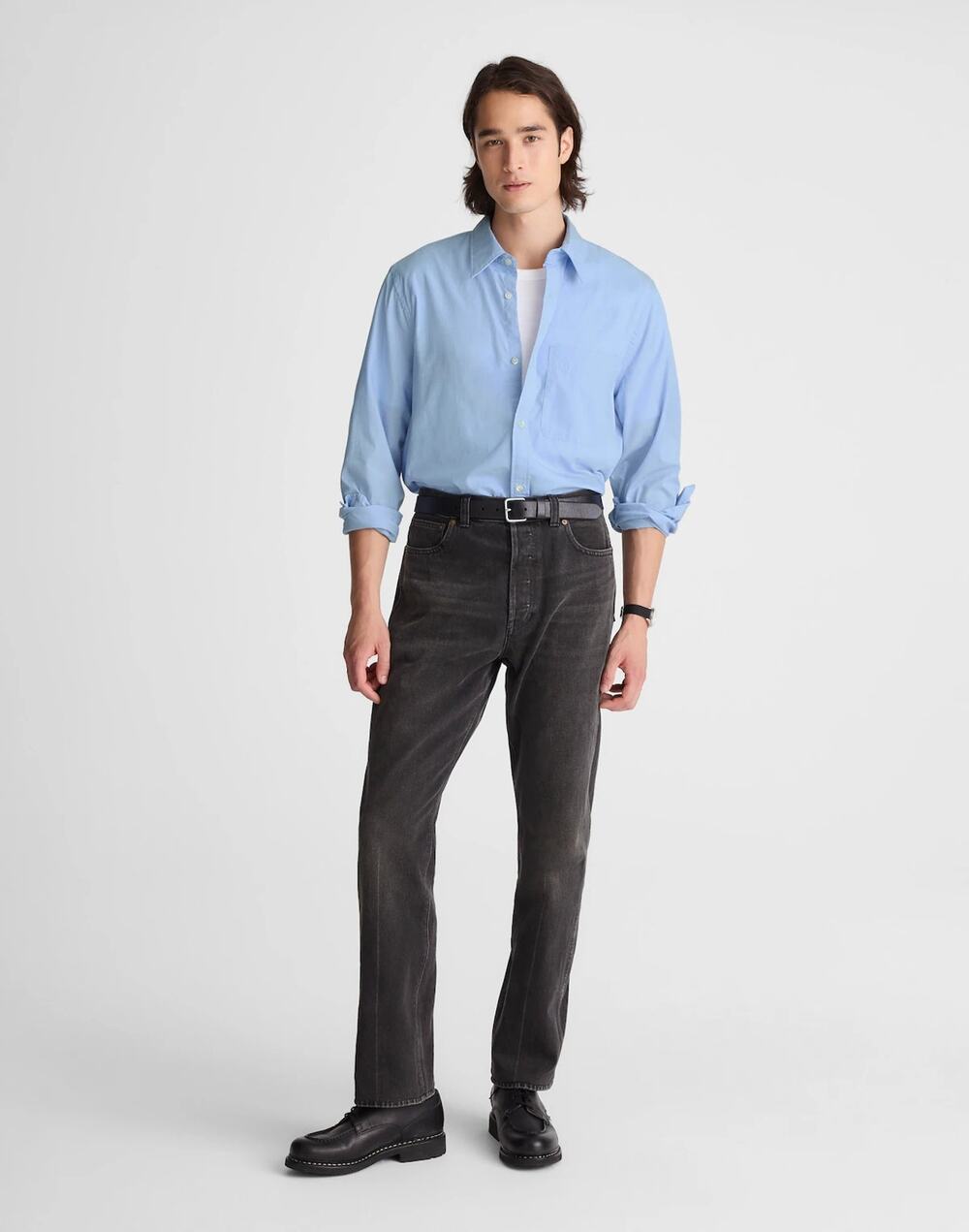 Madewell Cotton Poplin Button-Up Shirt Regular Fit French Blue NW973 Size L NWT